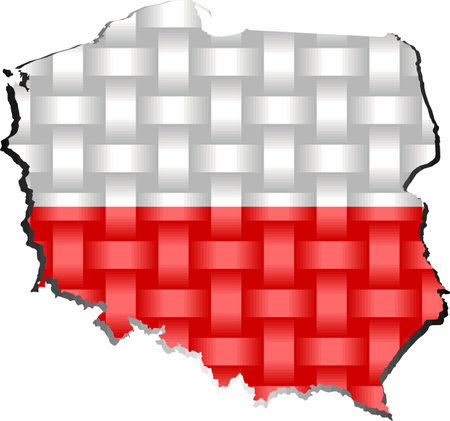 Poland Map - Illustration, 
Three dimensional Map of Polandのイラスト素材