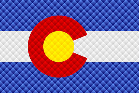 Mosaic flag of the Colorado - Illustration, 
Three dimensional flag of Coloradoのイラスト素材