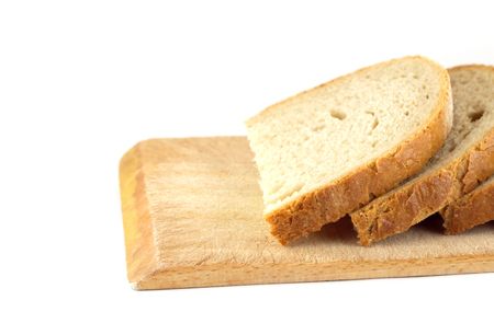Slices of bread on board