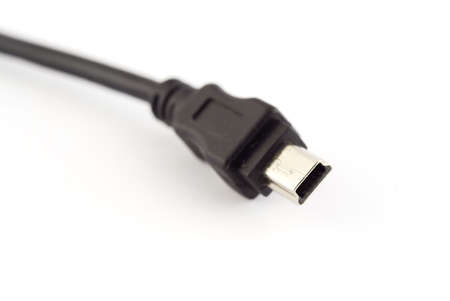 USB cable with connector isolated on white backgroundの写真素材