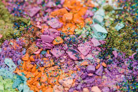 Powderized color eyeshadows - macro. Shallow depth of field.の写真素材
