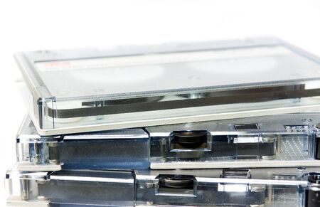 Macro of backup mediums isolated on white backgroundの写真素材