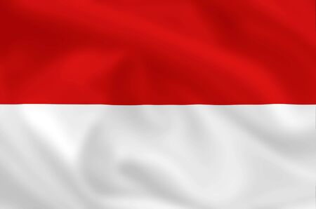 Monaco satsilk waving flag (country from europe)の写真素材