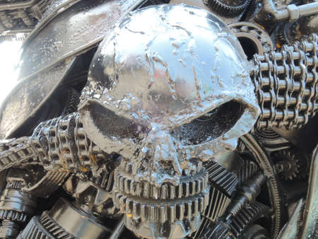 Steel skull is recycle steel.の写真素材