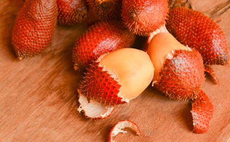 Salak or zalacco fruit tropical fruit in thailandの写真素材