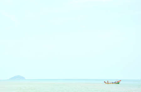 Thailand local fisherman boat at songkhla seaの写真素材