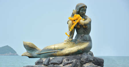 Mermaid in a songkhla beach,thailandの写真素材