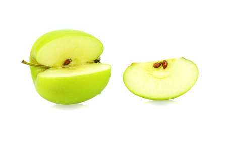 Green apple image on the white backgroundの写真素材