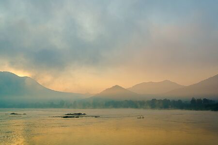 sunrise at Kaeng Khut Khu Chiang Khan District Loei, Thailandの写真素材