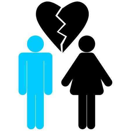 breakup icon design, broken hearts iconのイラスト素材