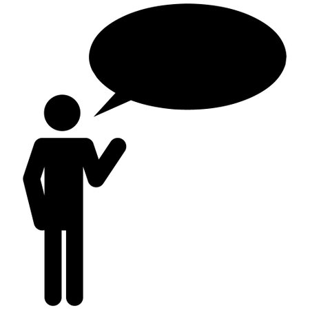 figure icon with blank bubble speechのイラスト素材