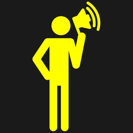 man holding megaphone icon vector designのイラスト素材
