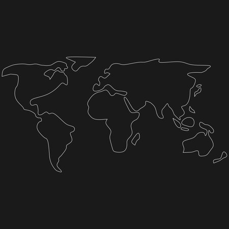 outline cartoon world map icon element designのイラスト素材