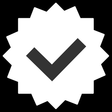 verify check mark on stars icon backgroundのイラスト素材