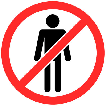 no men allowed to enter signのイラスト素材