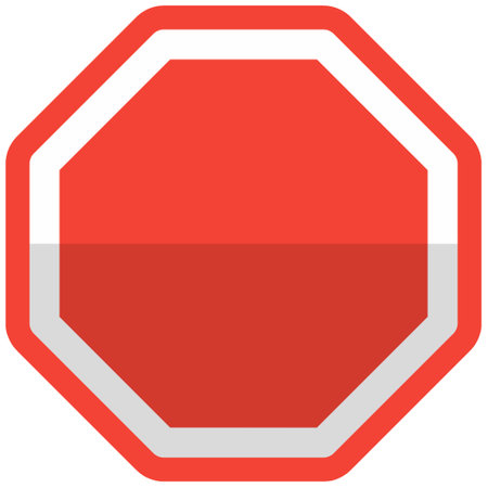 blank red octagon icon vectorのイラスト素材