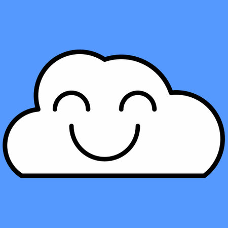 smile cloud character emoticon vector