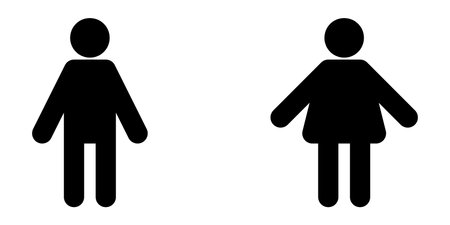 kid boy and girl signのイラスト素材