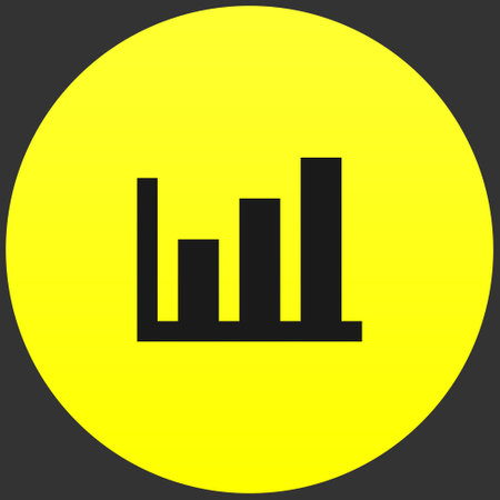 graph chart data icon on circle backgrounds