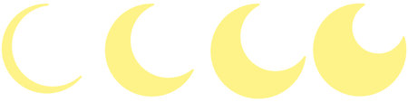 crescent moon icon set, crescent symbolのイラスト素材