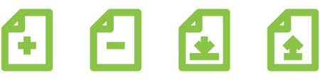 document paper icon button  add and remove file icon  upload and downloadのイラスト素材