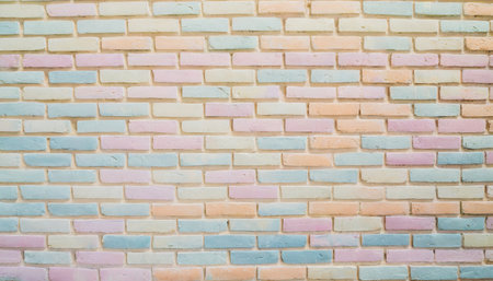full frame colorful wall brick background textureの素材