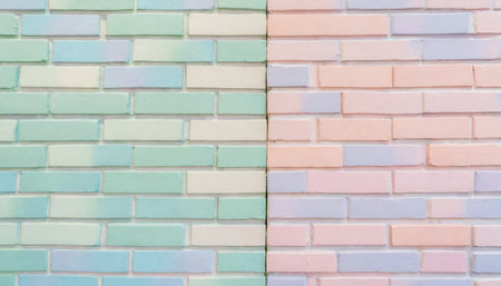 full frame colorful wall brick background textureの素材