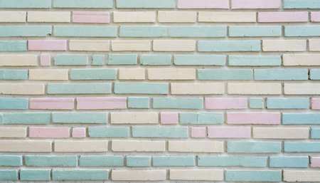 full frame colorful wall brick background textureの素材
