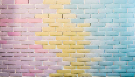full frame colorful wall brick background textureの素材