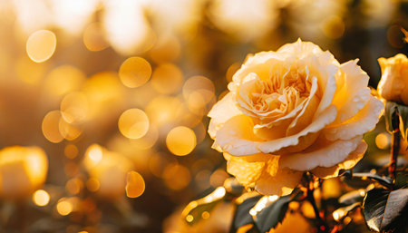 closeup on rose flower with bokeh backgroundの素材