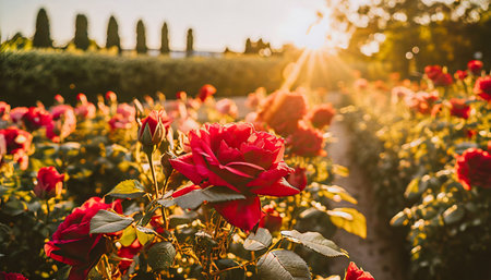closeup on rose flower with bokeh backgroundの素材