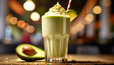 photo of detailed avocade milkshakeの素材