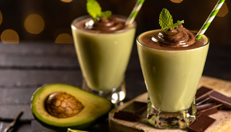 photo of detailed avocade milkshakeの素材