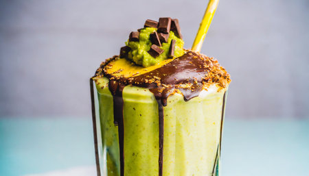 photo of detailed avocade milkshakeの素材