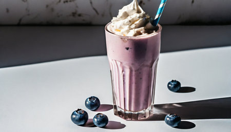 photo of detailed blueberry milkshakeの素材