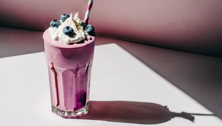 photo of detailed blueberry milkshakeの素材