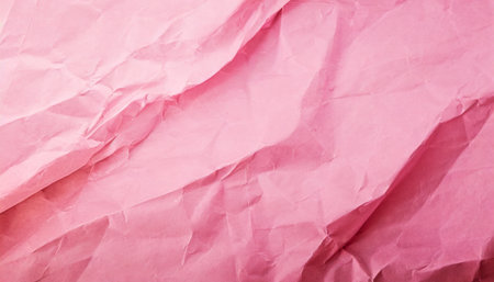 full frame crumpled pink paper backgroundの素材