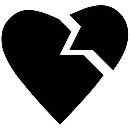 heart break icon, break up icon, sad icon, broken heart iconのイラスト素材