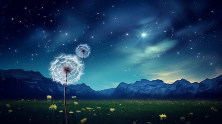 beautiful dandelion flower background and wallpapersの素材