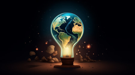 illustration of earth hour themeの素材