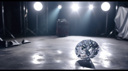 close up on diamond photo with spotlight effect, diamond jewel wallpaper, diamond gemstone backgroundの素材