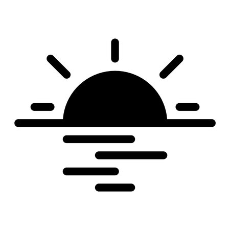 simple sunset icon design, sunset signのイラスト素材