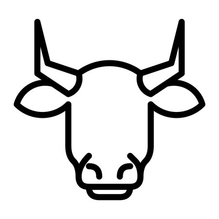 simple design of bull head icon signのイラスト素材