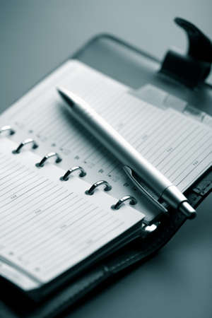 leather organizer and pen