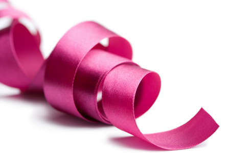beautiful pink ribbon isolatedの写真素材