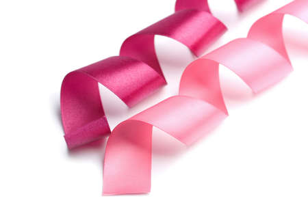 holiday pink ribbons isolatedの写真素材