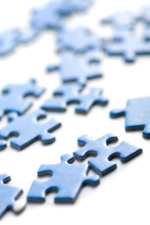 blue puzzle pieces isolated