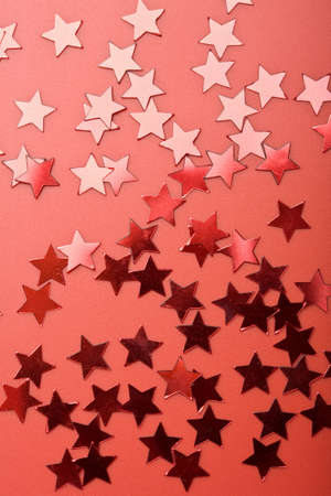 holiday red background with starsの写真素材