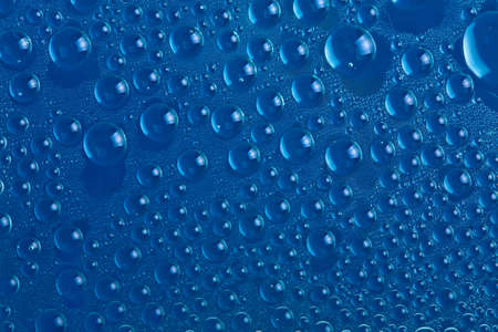 blue water drops backgroundの写真素材