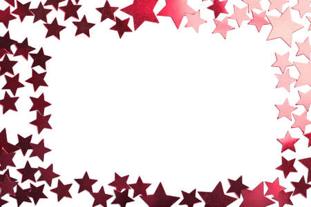 holiday red stars frame isolatedの写真素材